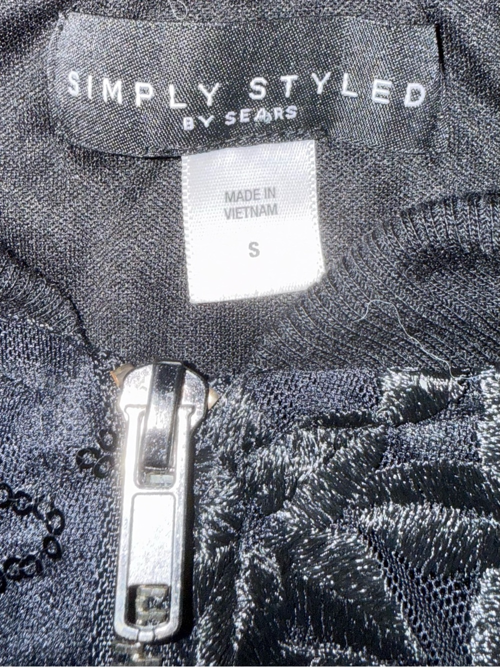 Simply Styled Black Mesh Sequin Embroidered Bomber Jacket Small Holiday - Picture 11 of 11